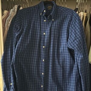 Ralph Lauren Men’s Shirt, Royal Blue-Navy Blue Check Pattern, XL, Classic Fit